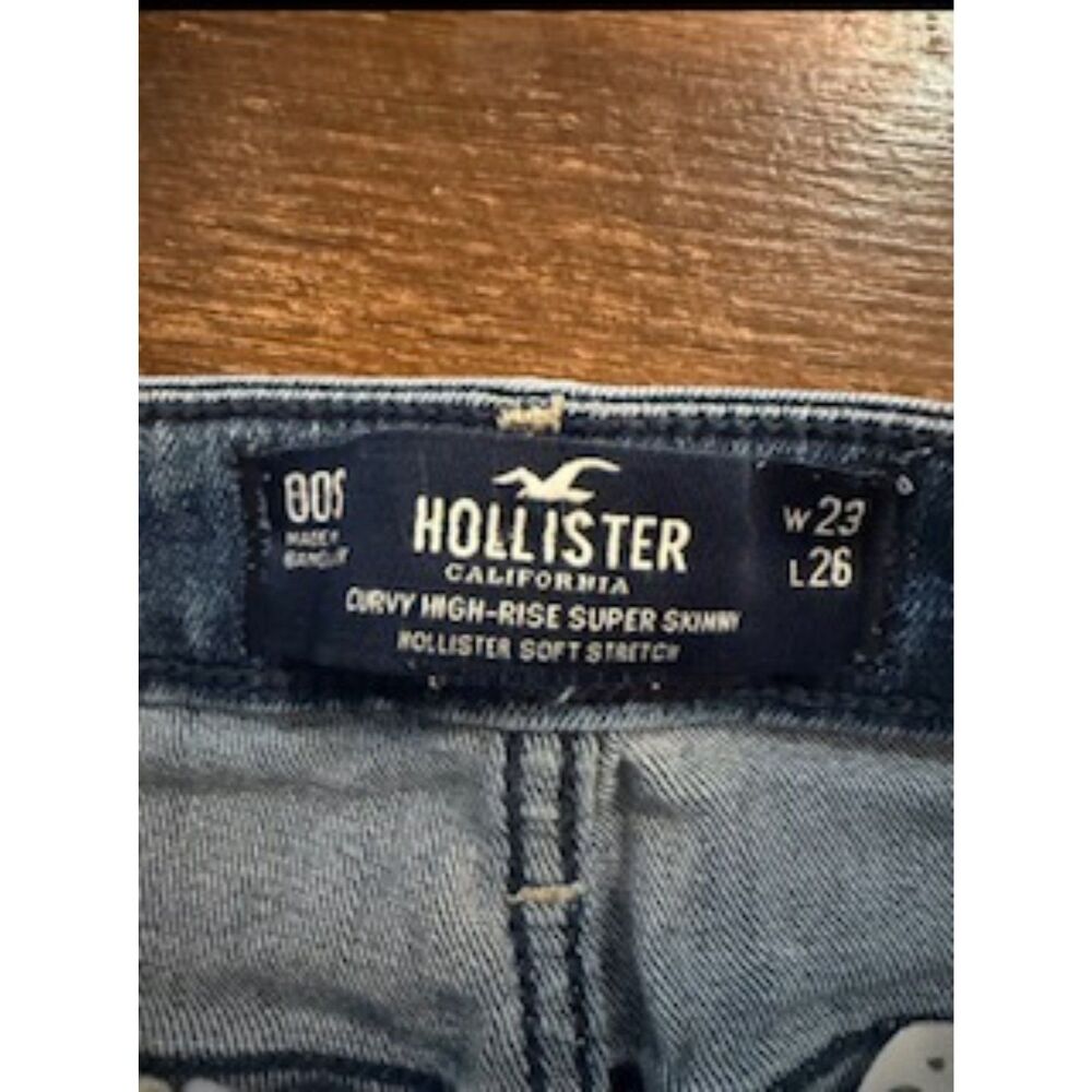 Hollister Curvy High Rise Super Skinny Jeans Womens 00S W23 L26 Stretch Raw Hem